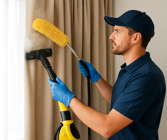 Trusted blind cleaning technician Matty Curtain Cleaning holland-park QLD